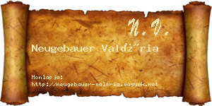 Neugebauer Valéria névjegykártya